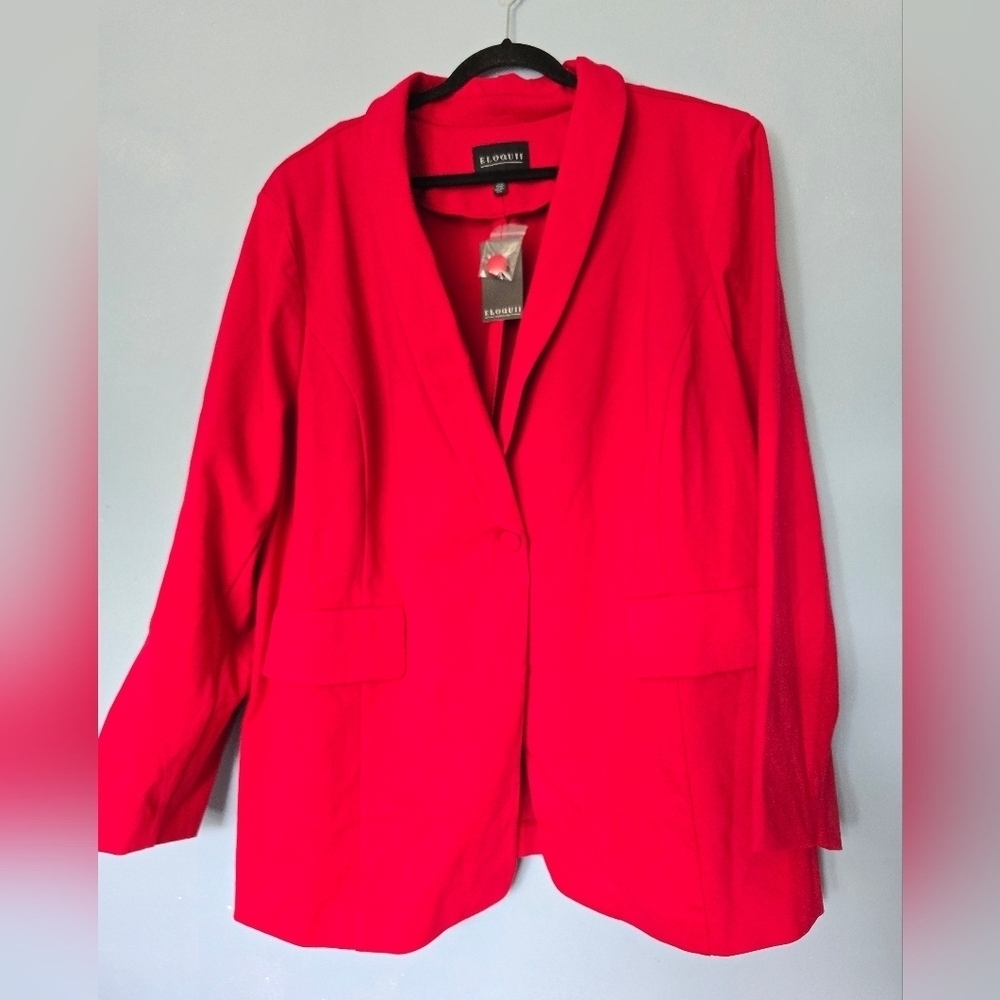 Eloquii Womens Red Blazer Size 28 NWT